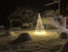 Weihnachtliches Stimmungsbild vor dem Seehotel Hoffmann